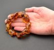 Amber Bracelet Made of Large Free Shape Baltic Amber Beads