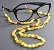 Amber Cord For Glasses Made of Multicolor Raw Amber. Unisex.