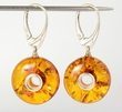 Amber Donut Earrings Made of Honey Baltic Amber