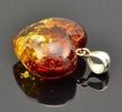 Amber Heart Pendant Made of Colorful Baltic Amber