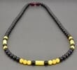 Men's Amber Necklace Made of Black and Butterscotch Amber