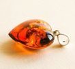 Amber Heart Pendant Made of Precious Cognac Baltic Amber 