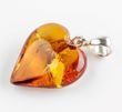 Amber Heart Pendant Made of Precious Honey Baltic Amber