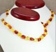 TWO Matching Amber Necklaces for Mom and Child Cognac Golden Amber  