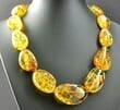 Golden Amber Necklace Made of Golden Color Amber