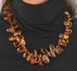 Leaf Amber Healing Necklace Made of Cognac Baltic Amber