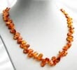 Leaf Amber Healing Necklace Made of Cognac Baltic Amber