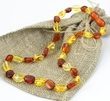 Children's Amber Necklace Made of Lemon and Cognac Baltic Amber