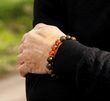 Men's Amber Bracelet Made of Marble and Cognac Baltic Amber