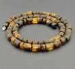 Raw Men's Amber Healing Necklace Made of Tube Shape Amber
