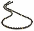 Men's Amber Necklace Made of Black and Faceted Baltic Amber