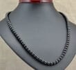 Polished Men's Beaded Necklace Made of Black Baltic Amber