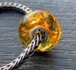 Pandora Style Amber Charm Bead Made of Honey Color Amber