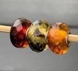 3 Pcs Pandora Style Faceted Amber Charm Beads 