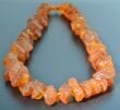 Raw Amber Necklace Made of Natural Shape Cognac Color Amber Rocks