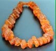 Raw Amber Necklace Made of Natural Shape Cognac Color Amber Rocks