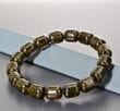 Men's Amber Bracelet Made of Barrel Shaped Black Amber 