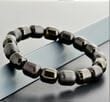 Men's Amber Bracelet Made of Barrel Shaped Matte and Polished Amber