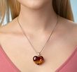 Amber Heart Pendant Made of Precious Baltic Amber