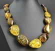 Amber Necklace Made of Greenish Baltic Amber