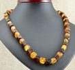 Amber Necklace Made of Cube Cut Honey and Cherry Amber
