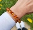 Amber Bracelet Made Cognac Color Amber