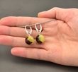 Amber Earrings Made of Marble Baltic Amber 