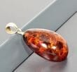 Amber Pendant Made of Dark Cognac Color Amber