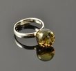 Adjustable Light Green Baltic Amber Silver Ring - SOLD OUT