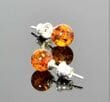 Light Cognac Amber Stud Earrings Made of Color Amber