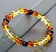 Amber Healing Bracelet Made of Baroque Multicolor Amber Beads