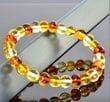 Amber Healing Bracelet Made of Three Color Amber Beads