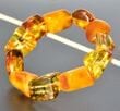 Amber Bracelet Made of Natural Shape Multicolor Amber Rocks