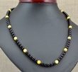 Men's Amber Necklace Made of Butterscotch and Black Amber
