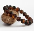 Men's Beaded Bracelet Made of Matte Baltic Amber