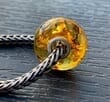 Pandora Style Amber Charm Bead Made of Honey Color Amber