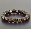 Men's Amber Bracelet Made of Cube Shape Polished Amber Beads