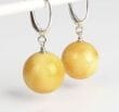 Amber Earrings Made of Large Butterscotch Baltic Amber Beads