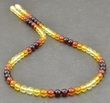 Men's Amber Necklace Made of Cherry Cognac Honey Golden Amber