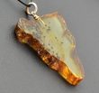 Baltic Amber Slice Made Into Unique Amber Pendant 