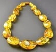 Golden Amber Necklace Made of Golden Color Amber