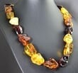 Multicolor Amber Necklace Made of Natural Shape Amber Rocks
