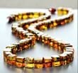 Amber Necklace Made of Cube Cut Cognac Color Amber Pieces