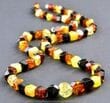 Amber Necklace Made of Faceted Butterscotch, Cherry, Cognac, Lemon Amber