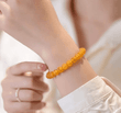 Raw Amber Healing Bracelet Made of Raw Honey Color Amber 