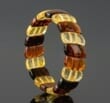 Bangle Style Amber Bracelet Made of Three Colors Amber 