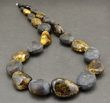Amber Necklace Made of Raw and Polished Larger Baltic Amber