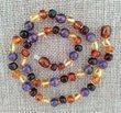 Amber Necklace for Children Made of Baltic Amber and Amethyst