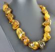 Amber Necklace Made of Free Form Shape Baltic Amber