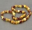Children's Amber Necklace Made of Button Shape Baltic Amber